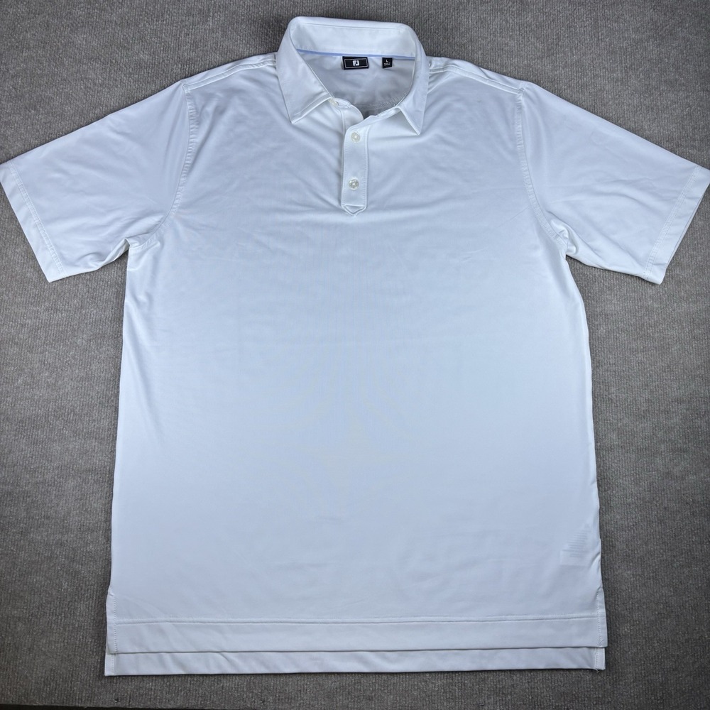 FootJoy FJ Golf Polo Shirt Men's Large White Stretch Athletic Performance
